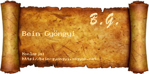 Bein Gyöngyi névjegykártya