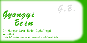 gyongyi bein business card